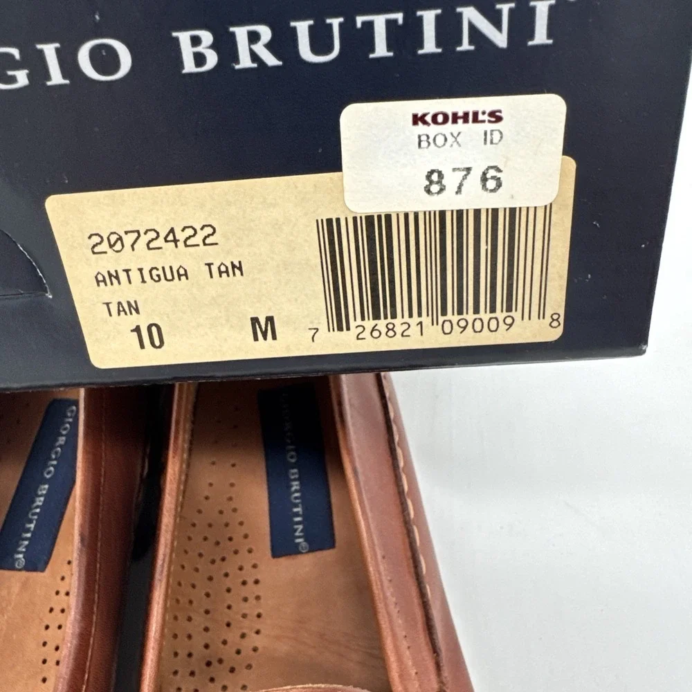 Giorgio Brutini Men's Woven Tassel Loafers Brown Leather Shoes 10M